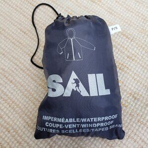 SAIL ultralight grey waterproof windbreaker jacket in travel bag - size …